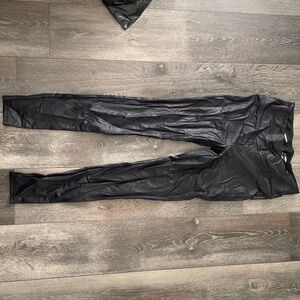 Black, leather leggings